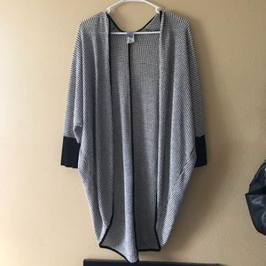 Black and white long sweater cardigan